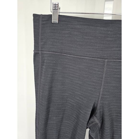Athleta Womens Sz L Mid Rise Pull On Athletic Leggings Heathered Black - Picture 2 of 4